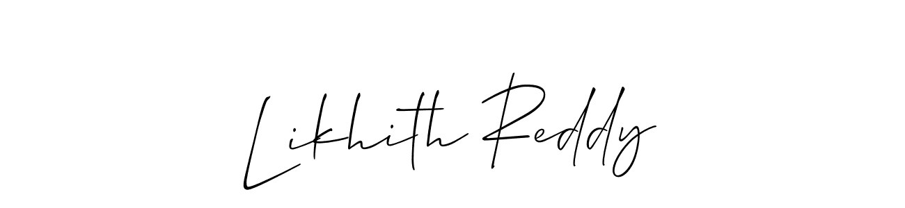 Allison_Script is a professional signature style that is perfect for those who want to add a touch of class to their signature. It is also a great choice for those who want to make their signature more unique. Get Likhith Reddy name to fancy signature for free. Likhith Reddy signature style 2 images and pictures png