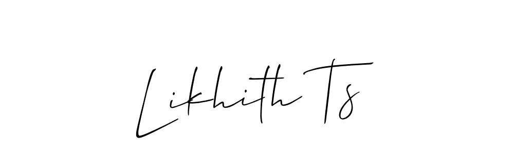 You can use this online signature creator to create a handwritten signature for the name Likhith Ts. This is the best online autograph maker. Likhith Ts signature style 2 images and pictures png