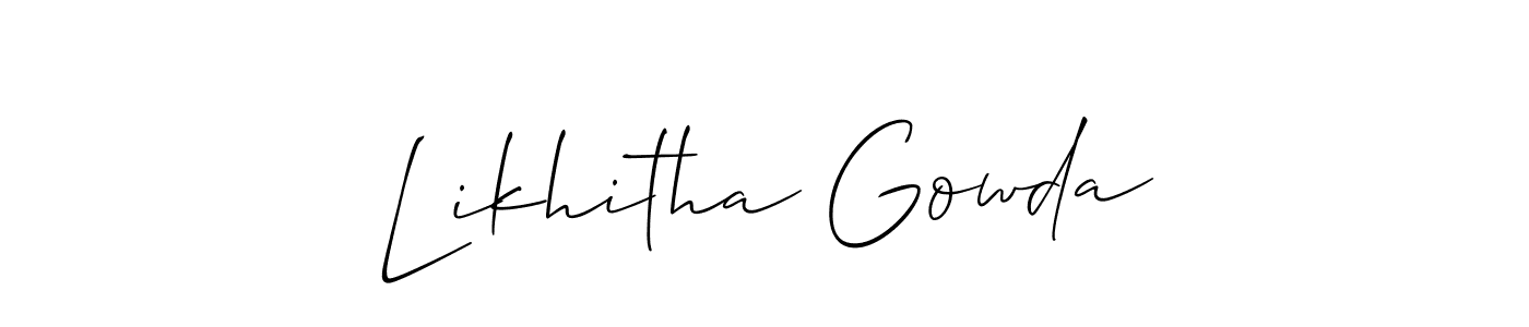 You can use this online signature creator to create a handwritten signature for the name Likhitha Gowda. This is the best online autograph maker. Likhitha Gowda signature style 2 images and pictures png