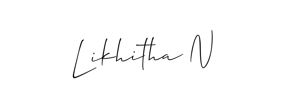 Create a beautiful signature design for name Likhitha N. With this signature (Allison_Script) fonts, you can make a handwritten signature for free. Likhitha N signature style 2 images and pictures png