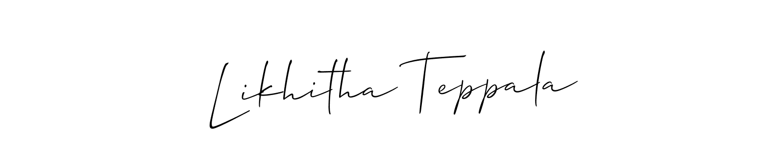 Use a signature maker to create a handwritten signature online. With this signature software, you can design (Allison_Script) your own signature for name Likhitha Teppala. Likhitha Teppala signature style 2 images and pictures png
