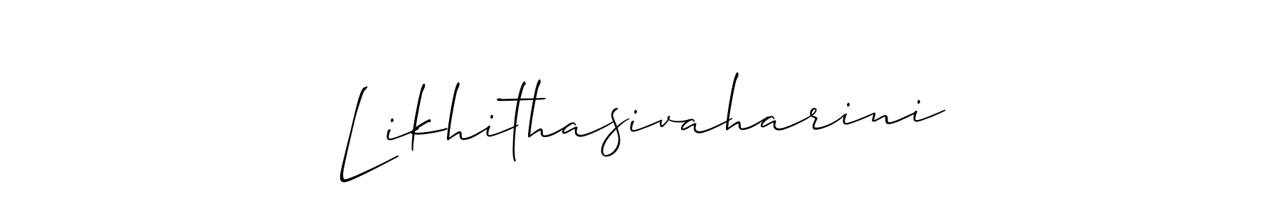 How to Draw Likhithasivaharini signature style? Allison_Script is a latest design signature styles for name Likhithasivaharini. Likhithasivaharini signature style 2 images and pictures png