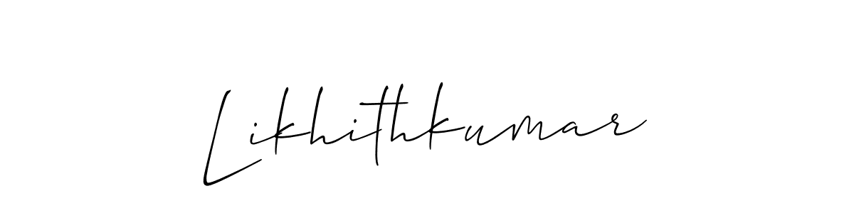 Also You can easily find your signature by using the search form. We will create Likhithkumar name handwritten signature images for you free of cost using Allison_Script sign style. Likhithkumar signature style 2 images and pictures png