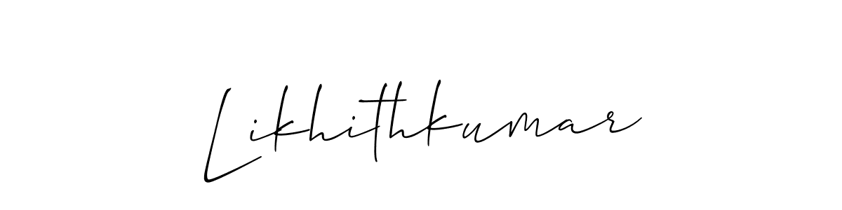 Similarly Allison_Script is the best handwritten signature design. Signature creator online .You can use it as an online autograph creator for name Likhithkumar. Likhithkumar signature style 2 images and pictures png