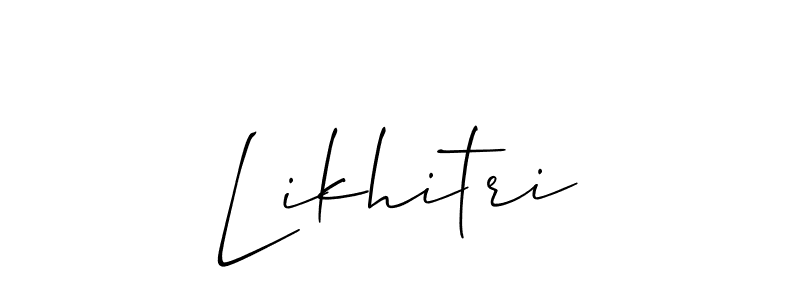 Similarly Allison_Script is the best handwritten signature design. Signature creator online .You can use it as an online autograph creator for name Likhitri. Likhitri signature style 2 images and pictures png