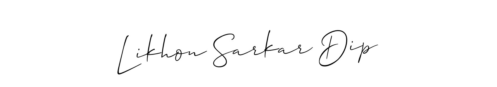 Allison_Script is a professional signature style that is perfect for those who want to add a touch of class to their signature. It is also a great choice for those who want to make their signature more unique. Get Likhon Sarkar Dip name to fancy signature for free. Likhon Sarkar Dip signature style 2 images and pictures png