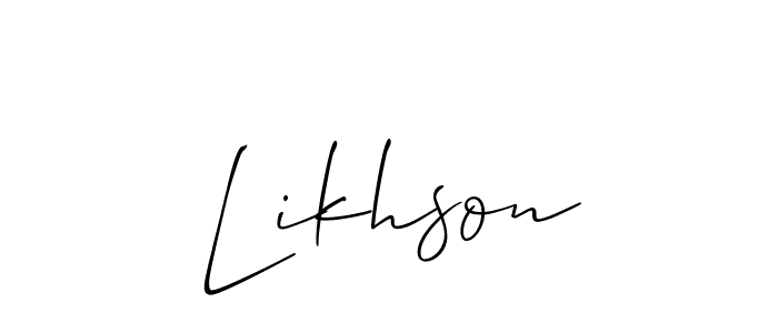 How to make Likhson name signature. Use Allison_Script style for creating short signs online. This is the latest handwritten sign. Likhson signature style 2 images and pictures png