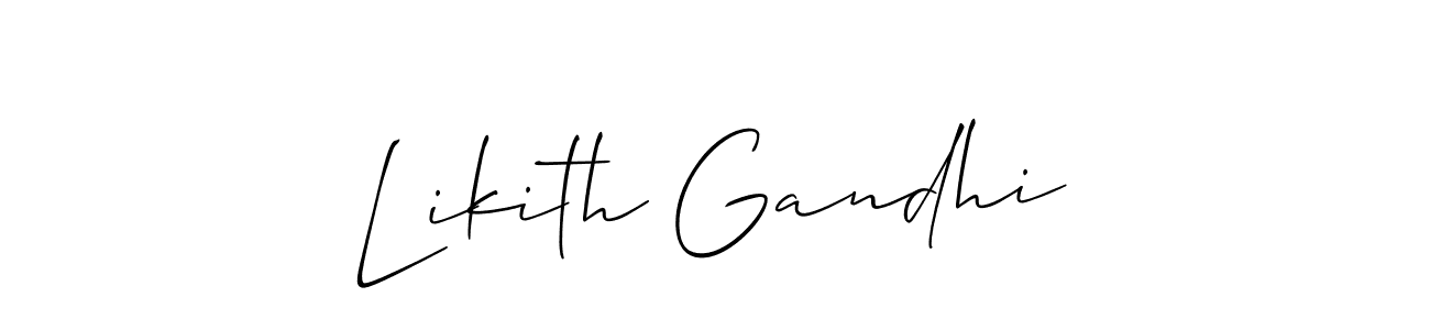 You should practise on your own different ways (Allison_Script) to write your name (Likith Gandhi) in signature. don't let someone else do it for you. Likith Gandhi signature style 2 images and pictures png