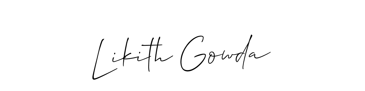 How to Draw Likith Gowda signature style? Allison_Script is a latest design signature styles for name Likith Gowda. Likith Gowda signature style 2 images and pictures png