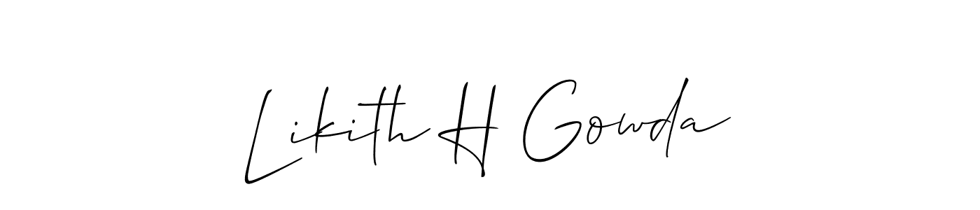 Design your own signature with our free online signature maker. With this signature software, you can create a handwritten (Allison_Script) signature for name Likith H Gowda. Likith H Gowda signature style 2 images and pictures png