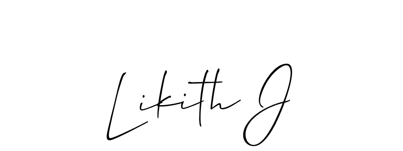Make a beautiful signature design for name Likith J. With this signature (Allison_Script) style, you can create a handwritten signature for free. Likith J signature style 2 images and pictures png