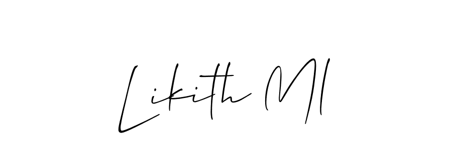 Also You can easily find your signature by using the search form. We will create Likith Ml name handwritten signature images for you free of cost using Allison_Script sign style. Likith Ml signature style 2 images and pictures png