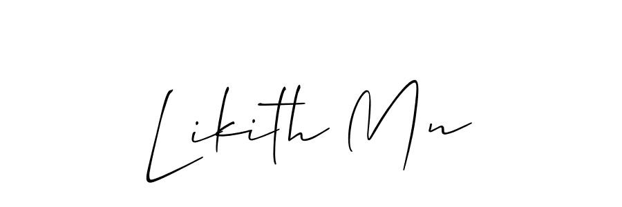 Use a signature maker to create a handwritten signature online. With this signature software, you can design (Allison_Script) your own signature for name Likith Mn. Likith Mn signature style 2 images and pictures png