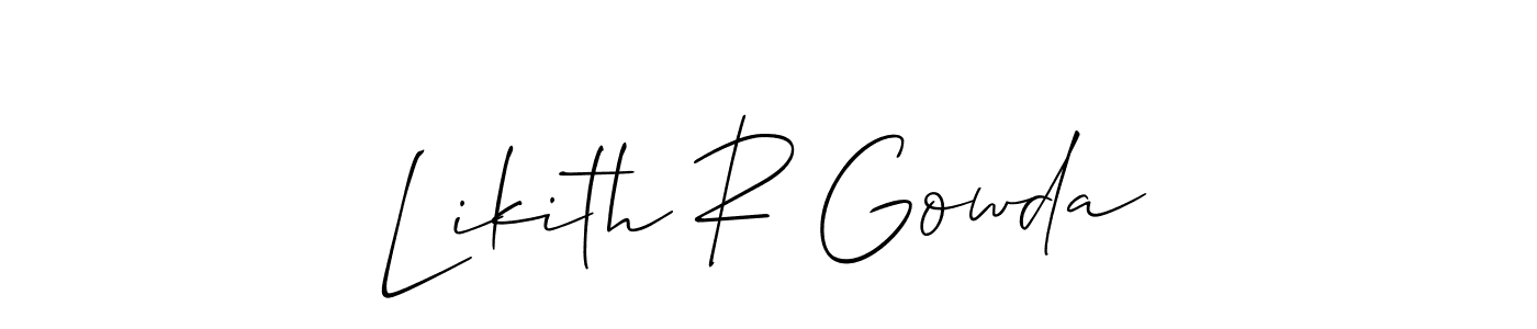 You should practise on your own different ways (Allison_Script) to write your name (Likith R Gowda) in signature. don't let someone else do it for you. Likith R Gowda signature style 2 images and pictures png
