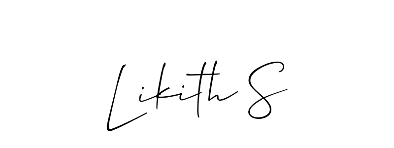 if you are searching for the best signature style for your name Likith S. so please give up your signature search. here we have designed multiple signature styles  using Allison_Script. Likith S signature style 2 images and pictures png