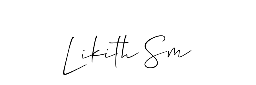 How to make Likith Sm name signature. Use Allison_Script style for creating short signs online. This is the latest handwritten sign. Likith Sm signature style 2 images and pictures png