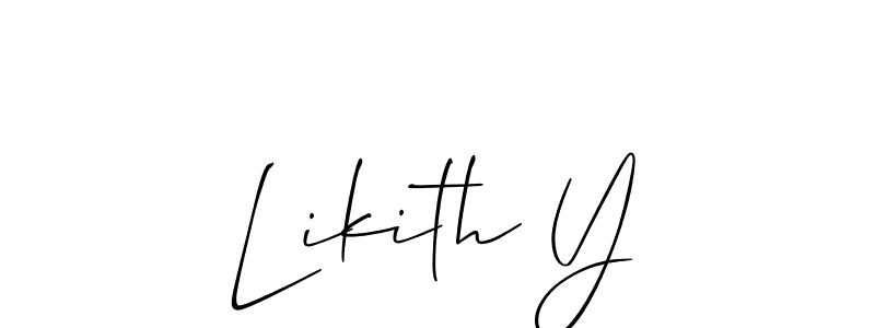 It looks lik you need a new signature style for name Likith Y. Design unique handwritten (Allison_Script) signature with our free signature maker in just a few clicks. Likith Y signature style 2 images and pictures png