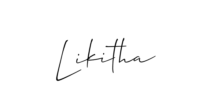 Design your own signature with our free online signature maker. With this signature software, you can create a handwritten (Allison_Script) signature for name Likitha. Likitha signature style 2 images and pictures png