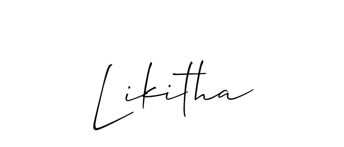 Design your own signature with our free online signature maker. With this signature software, you can create a handwritten (Allison_Script) signature for name Likitha. Likitha signature style 2 images and pictures png