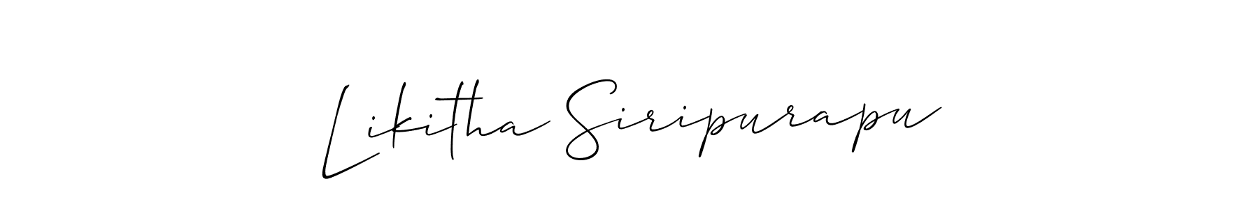 Likitha Siripurapu stylish signature style. Best Handwritten Sign (Allison_Script) for my name. Handwritten Signature Collection Ideas for my name Likitha Siripurapu. Likitha Siripurapu signature style 2 images and pictures png