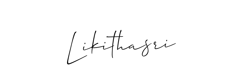 Design your own signature with our free online signature maker. With this signature software, you can create a handwritten (Allison_Script) signature for name Likithasri. Likithasri signature style 2 images and pictures png