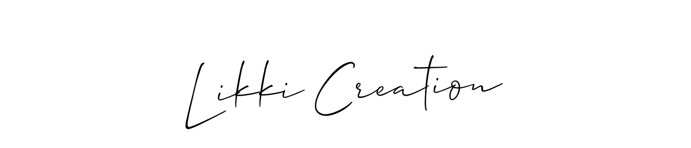 Make a beautiful signature design for name Likki Creation. With this signature (Allison_Script) style, you can create a handwritten signature for free. Likki Creation signature style 2 images and pictures png