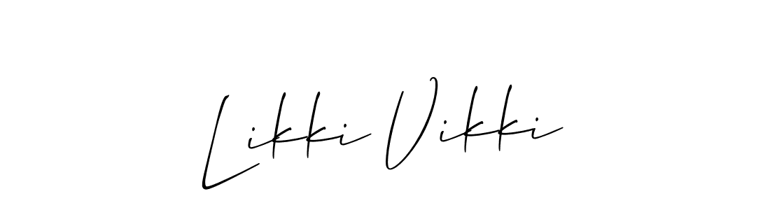 if you are searching for the best signature style for your name Likki Vikki. so please give up your signature search. here we have designed multiple signature styles  using Allison_Script. Likki Vikki signature style 2 images and pictures png