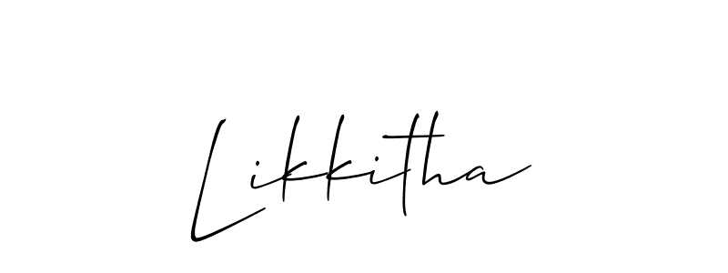 if you are searching for the best signature style for your name Likkitha. so please give up your signature search. here we have designed multiple signature styles  using Allison_Script. Likkitha signature style 2 images and pictures png