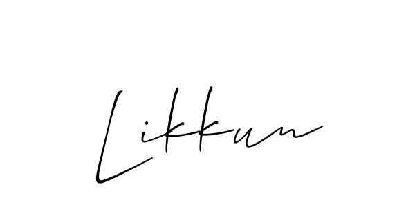How to make Likkun signature? Allison_Script is a professional autograph style. Create handwritten signature for Likkun name. Likkun signature style 2 images and pictures png