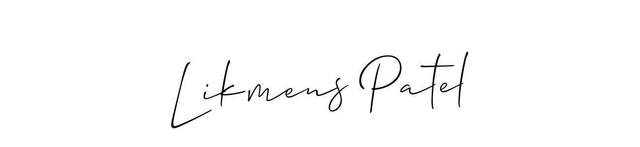 It looks lik you need a new signature style for name Likmens Patel. Design unique handwritten (Allison_Script) signature with our free signature maker in just a few clicks. Likmens Patel signature style 2 images and pictures png
