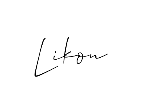 How to make Likon signature? Allison_Script is a professional autograph style. Create handwritten signature for Likon name. Likon signature style 2 images and pictures png
