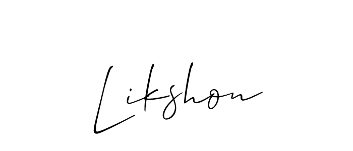Create a beautiful signature design for name Likshon. With this signature (Allison_Script) fonts, you can make a handwritten signature for free. Likshon signature style 2 images and pictures png