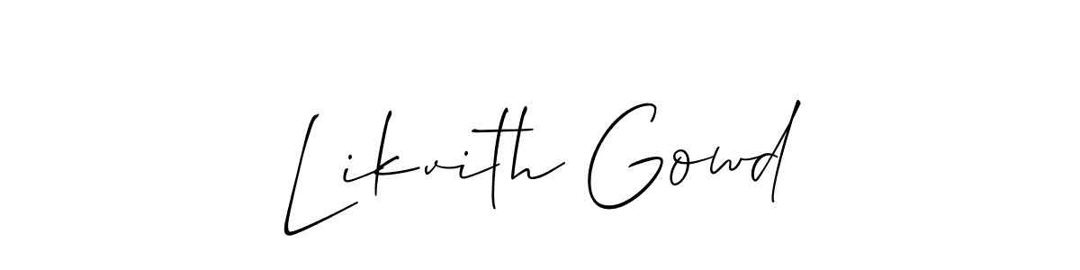 You should practise on your own different ways (Allison_Script) to write your name (Likvith Gowd) in signature. don't let someone else do it for you. Likvith Gowd signature style 2 images and pictures png