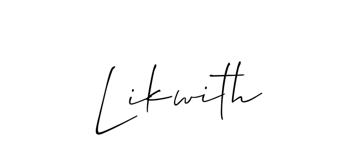 Use a signature maker to create a handwritten signature online. With this signature software, you can design (Allison_Script) your own signature for name Likwith. Likwith signature style 2 images and pictures png