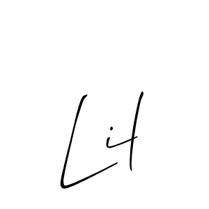 Use a signature maker to create a handwritten signature online. With this signature software, you can design (Allison_Script) your own signature for name Lil. Lil signature style 2 images and pictures png