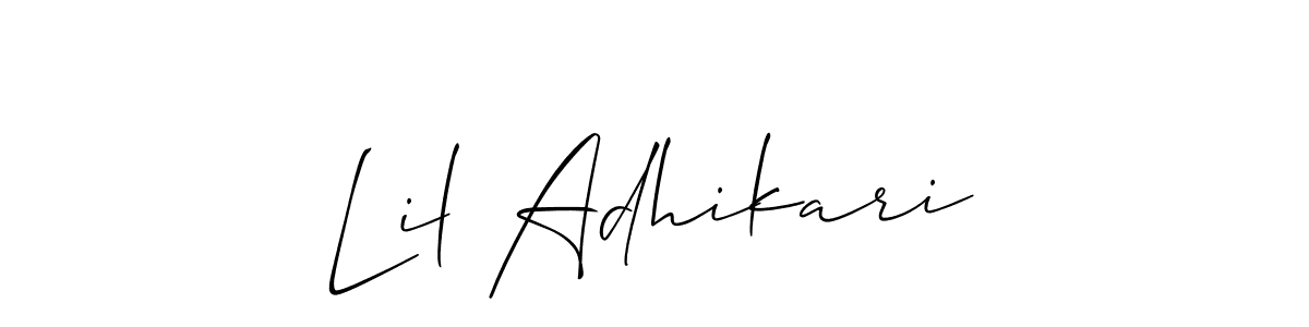 How to make Lil Adhikari signature? Allison_Script is a professional autograph style. Create handwritten signature for Lil Adhikari name. Lil Adhikari signature style 2 images and pictures png