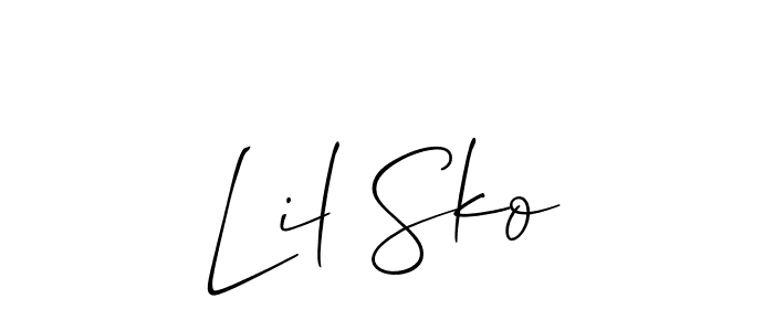 Similarly Allison_Script is the best handwritten signature design. Signature creator online .You can use it as an online autograph creator for name Lil Sko. Lil Sko signature style 2 images and pictures png
