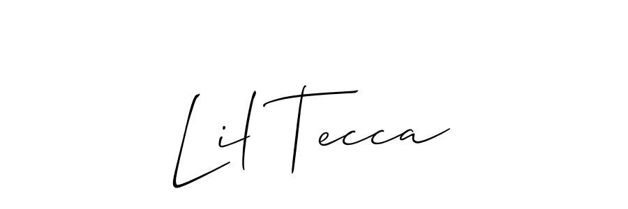 You should practise on your own different ways (Allison_Script) to write your name (Lil Tecca) in signature. don't let someone else do it for you. Lil Tecca signature style 2 images and pictures png