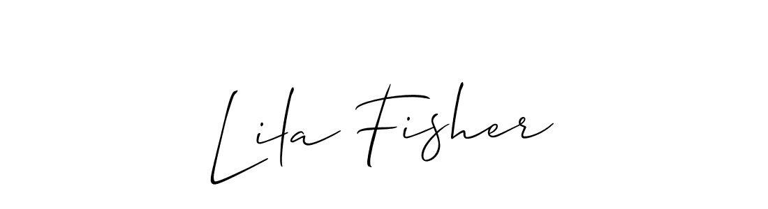 Make a short Lila Fisher signature style. Manage your documents anywhere anytime using Allison_Script. Create and add eSignatures, submit forms, share and send files easily. Lila Fisher signature style 2 images and pictures png