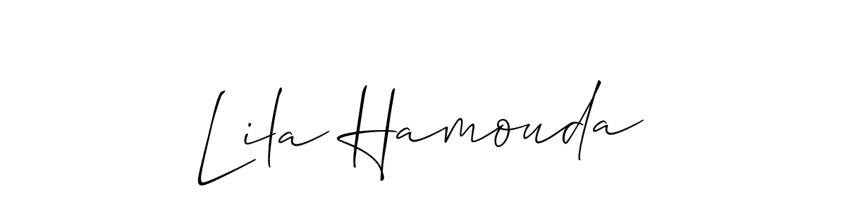 Use a signature maker to create a handwritten signature online. With this signature software, you can design (Allison_Script) your own signature for name Lila Hamouda. Lila Hamouda signature style 2 images and pictures png