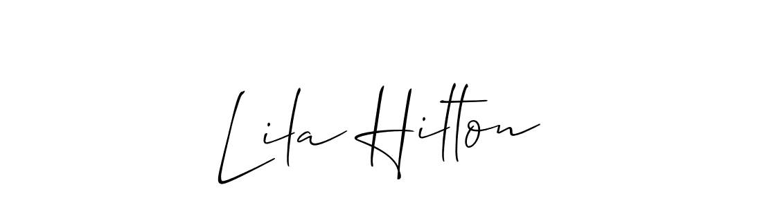 It looks lik you need a new signature style for name Lila Hilton. Design unique handwritten (Allison_Script) signature with our free signature maker in just a few clicks. Lila Hilton signature style 2 images and pictures png