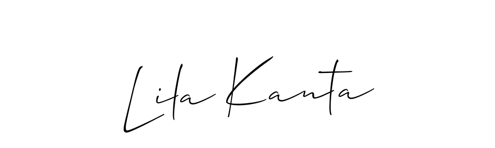 Also You can easily find your signature by using the search form. We will create Lila Kanta name handwritten signature images for you free of cost using Allison_Script sign style. Lila Kanta signature style 2 images and pictures png