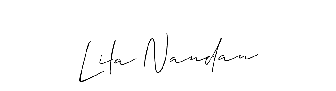 The best way (Allison_Script) to make a short signature is to pick only two or three words in your name. The name Lila Nandan include a total of six letters. For converting this name. Lila Nandan signature style 2 images and pictures png