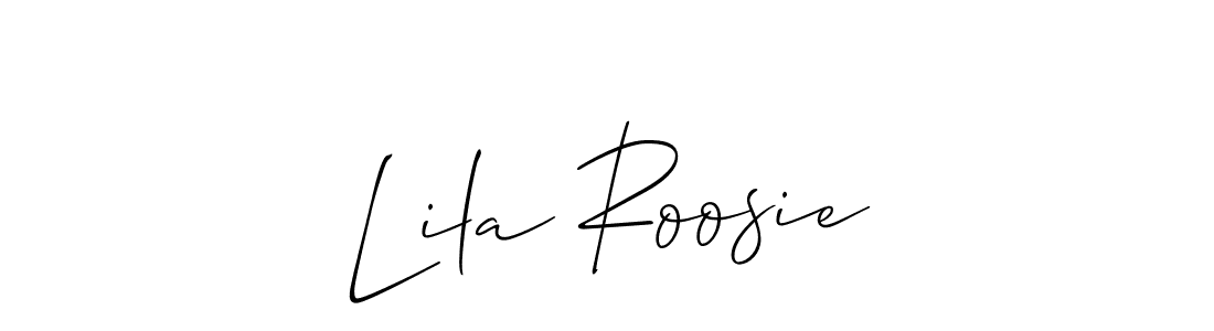 Use a signature maker to create a handwritten signature online. With this signature software, you can design (Allison_Script) your own signature for name Lila Roosie. Lila Roosie signature style 2 images and pictures png