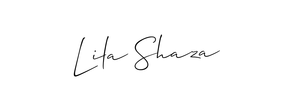 It looks lik you need a new signature style for name Lila Shaza. Design unique handwritten (Allison_Script) signature with our free signature maker in just a few clicks. Lila Shaza signature style 2 images and pictures png