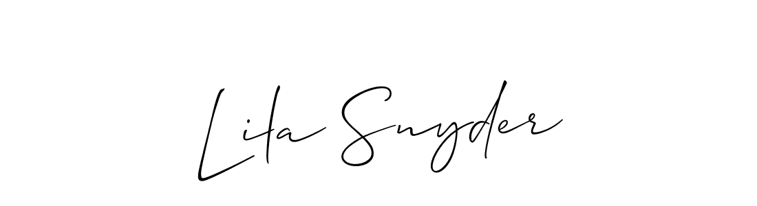 Also we have Lila Snyder name is the best signature style. Create professional handwritten signature collection using Allison_Script autograph style. Lila Snyder signature style 2 images and pictures png