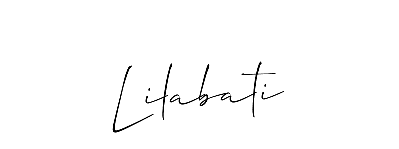 Use a signature maker to create a handwritten signature online. With this signature software, you can design (Allison_Script) your own signature for name Lilabati. Lilabati signature style 2 images and pictures png