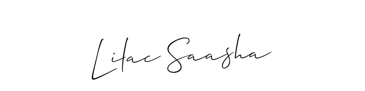 Make a short Lilac Saasha signature style. Manage your documents anywhere anytime using Allison_Script. Create and add eSignatures, submit forms, share and send files easily. Lilac Saasha signature style 2 images and pictures png