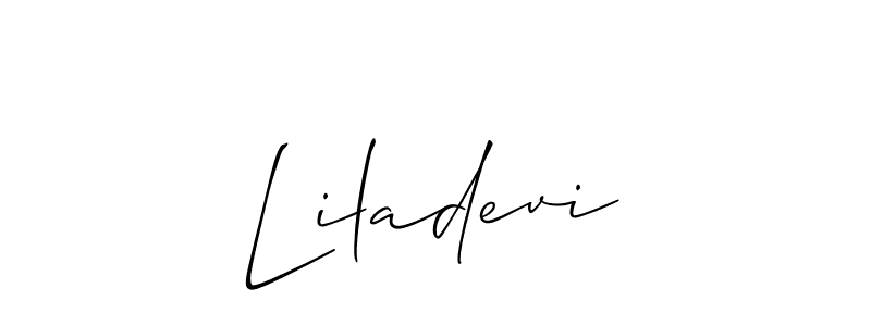 You should practise on your own different ways (Allison_Script) to write your name (Liladevi) in signature. don't let someone else do it for you. Liladevi signature style 2 images and pictures png