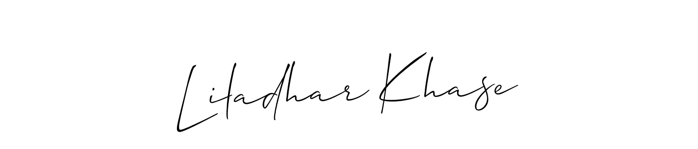 Make a short Liladhar Khase signature style. Manage your documents anywhere anytime using Allison_Script. Create and add eSignatures, submit forms, share and send files easily. Liladhar Khase signature style 2 images and pictures png